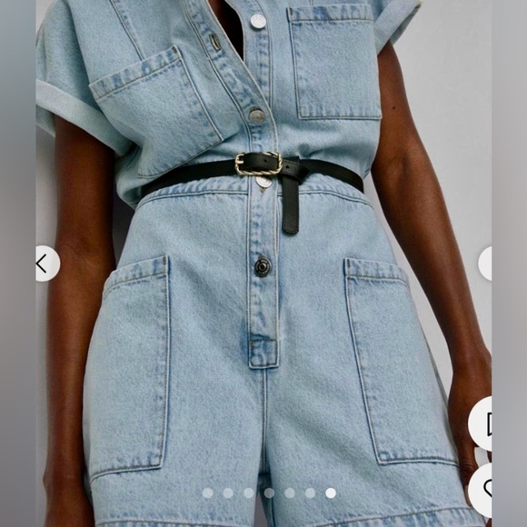 Mango Light Blue Denim Women's Overalls NWT - S - Picture 3 of 9